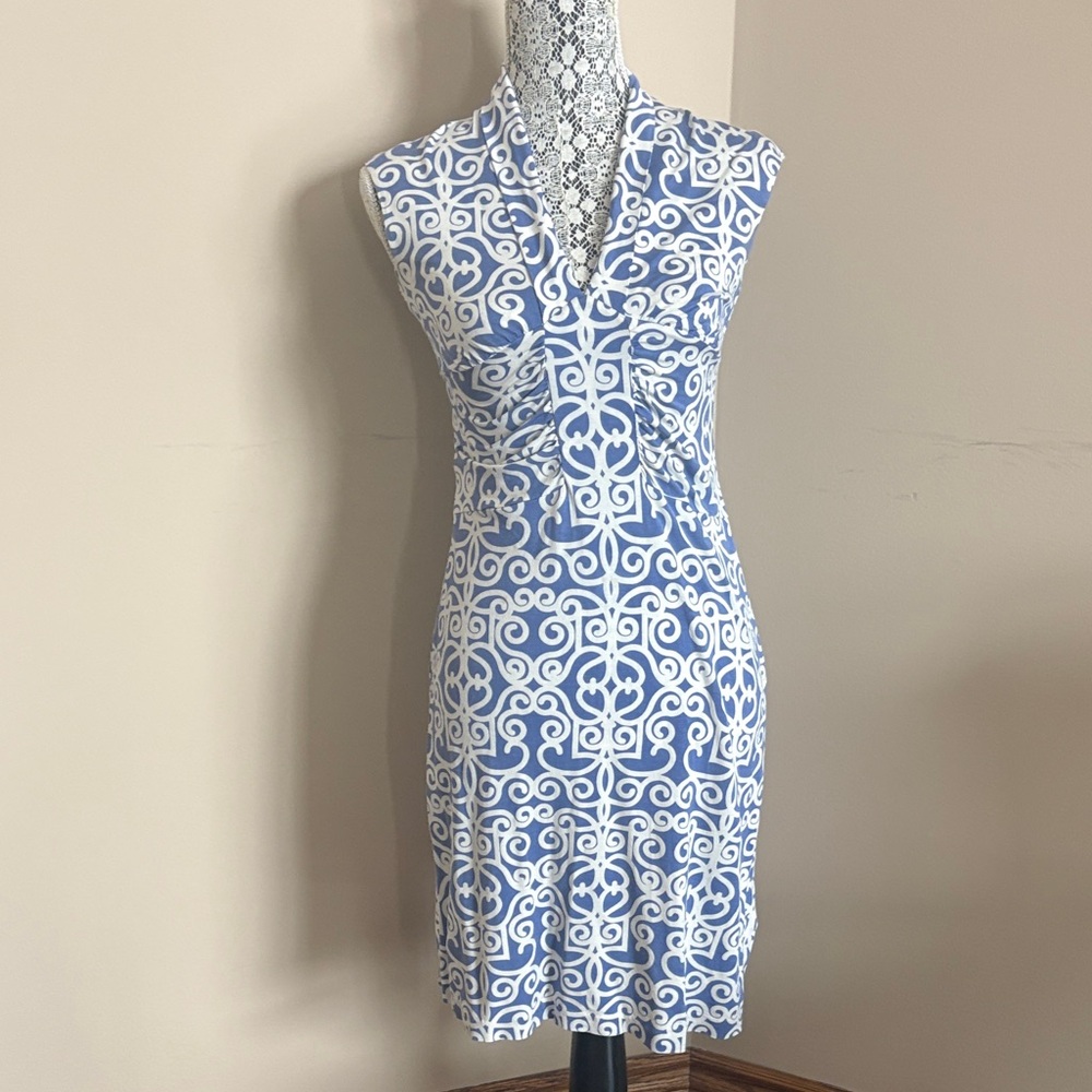 Banana Republic Blue and White Patterned Mini Dress